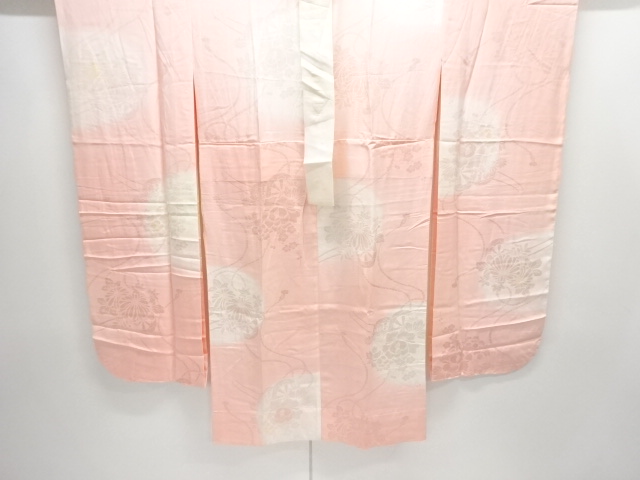 JAPANESE KIMONO / HITOE JUBAN FOR FURISODE / SILK / WOVEN FLORAL CART
